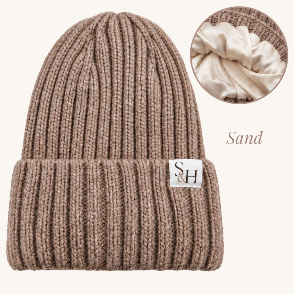 FREJA mössa i kashmirblandning, färg Sand