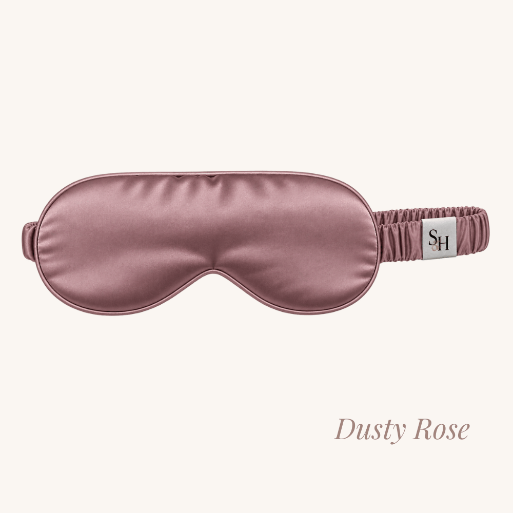 VILA sovmask i silke i färgen Dusty Rose